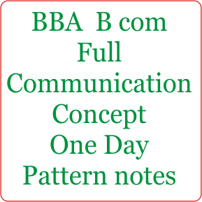 BBA B com Full Communication Concept One Day Pattern notes